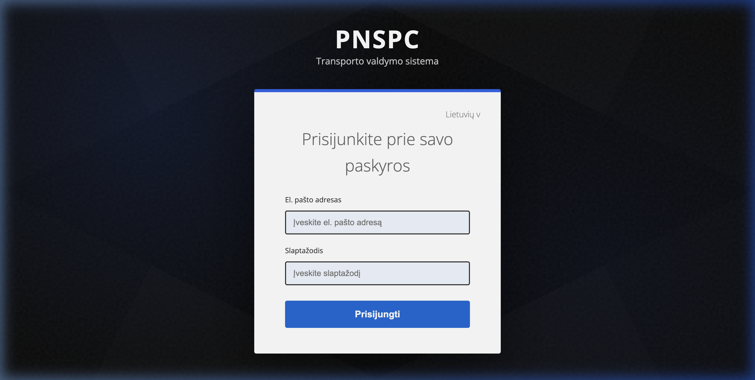 PNSPC – Transporto valdymo sistema